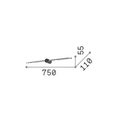 Ideal Lux LED-væglampe Filo, sort, bredde 75 cm, metal