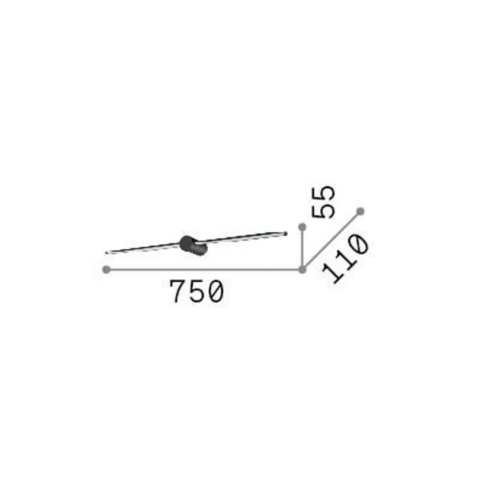Ideal Lux LED-væglampe Filo, sort, bredde 75 cm, metal
