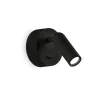 Ideal Lux LED-vægspot Bean, Ø 7 cm, sort metal/glas