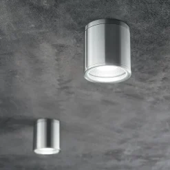 Ideal Lux loftlampe Gun, aluminiumgrå, IP44, GU10