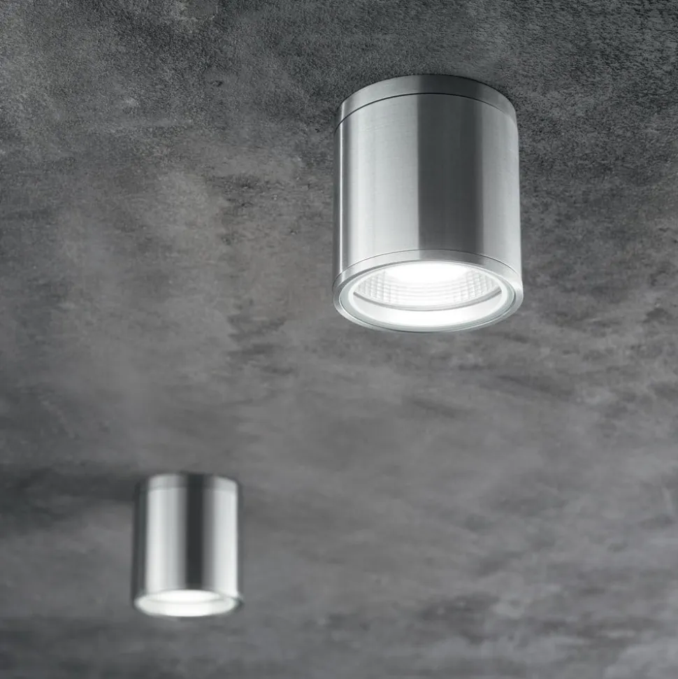 Ideal Lux loftlampe Gun, aluminiumgrå, IP44, GU10