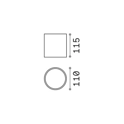 Ideal Lux loftlampe Gun, grå, aluminium, IP44, GU10
