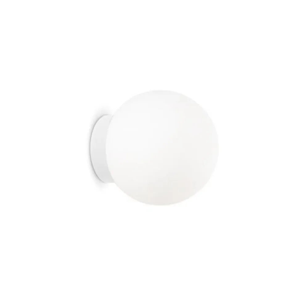 Ideal Lux Mapa væglampe, Ø 10 cm, opalglas, hvid, kugle