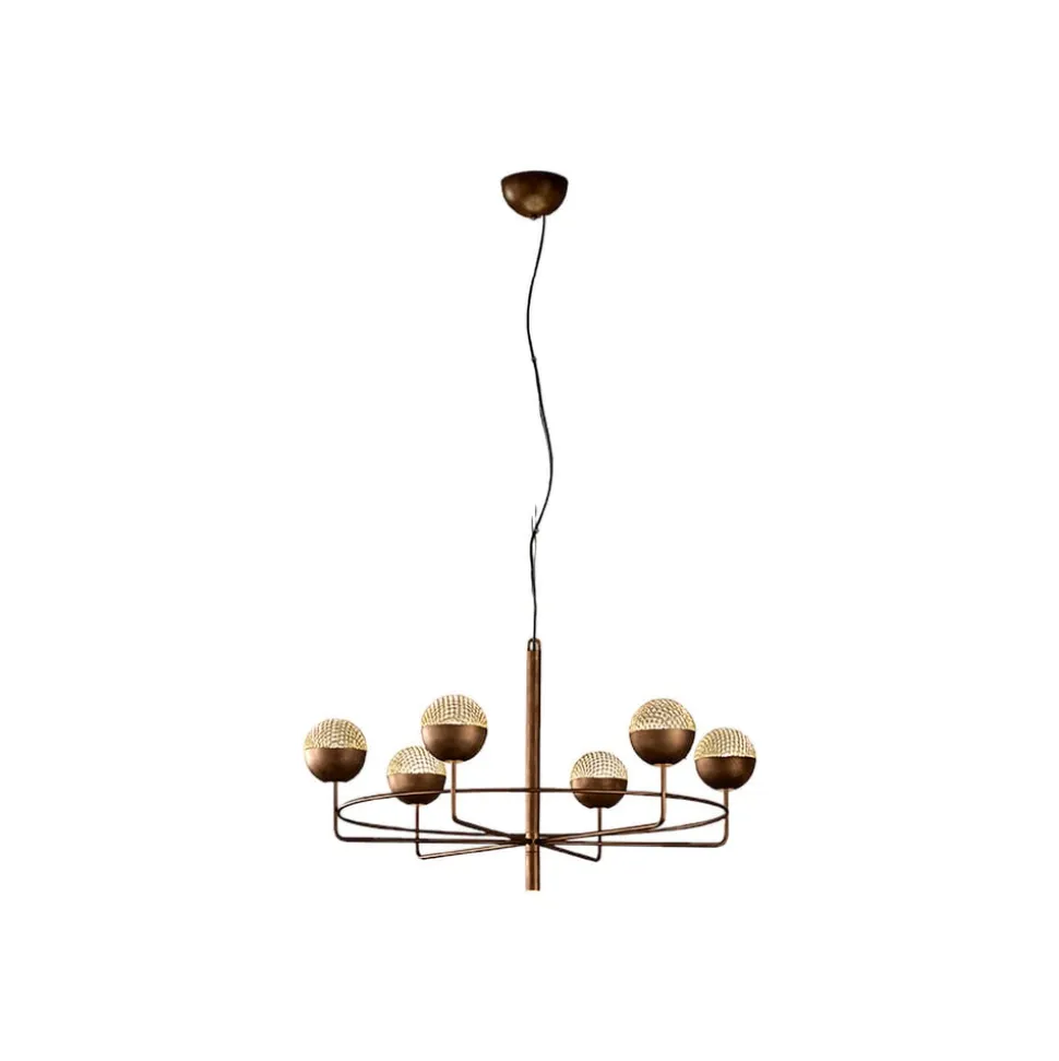 Iglù Rund LED-lysekrone, syv lys