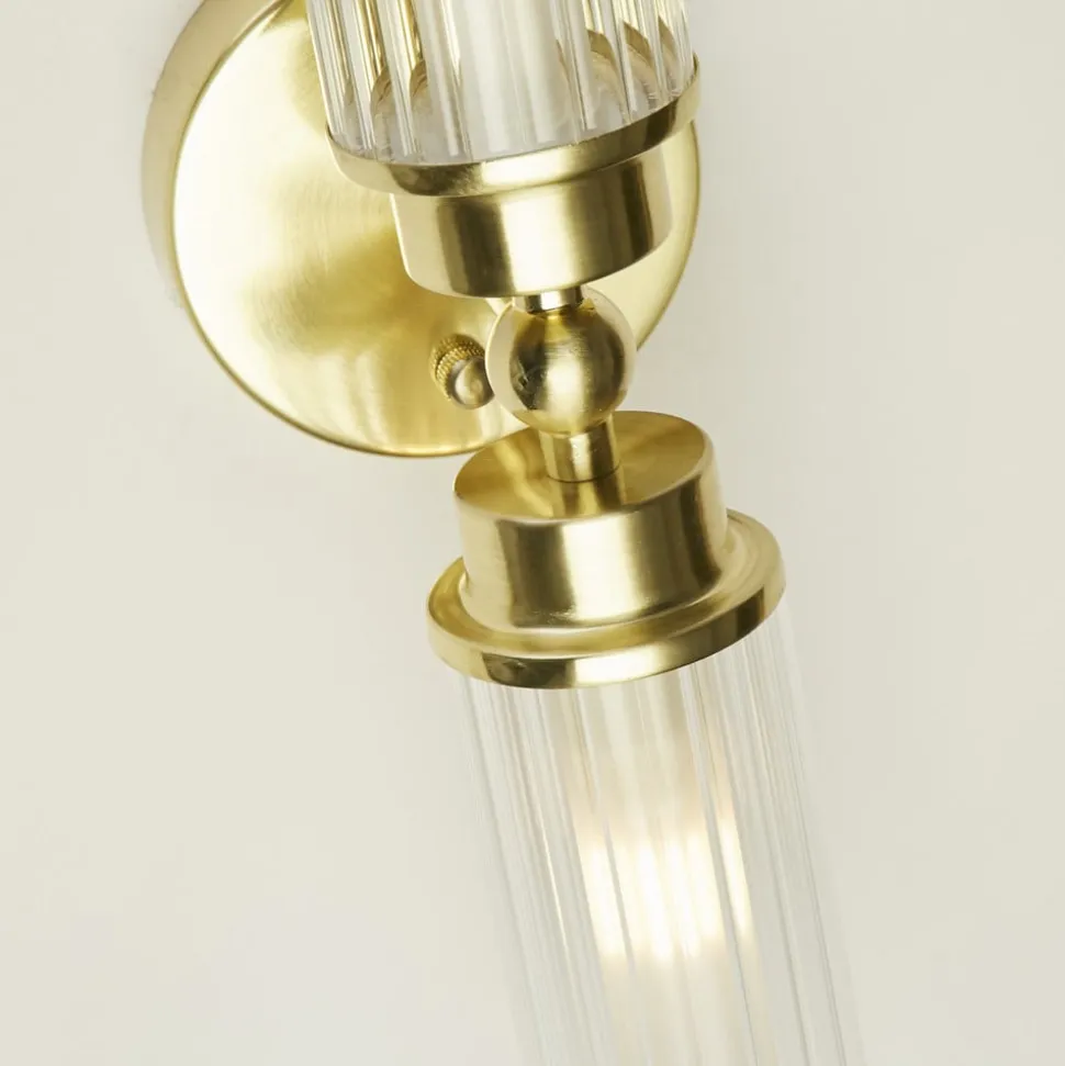 Imperial væglampe, messing, 2 lyskilder, stål, glas, IP44