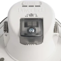 Indbygget loftlampe med LED Acrux, Ø 10 cm, sølvfarvet mat, CCT