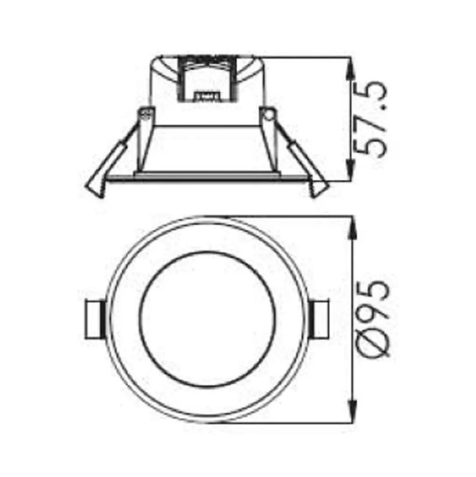 Indbygget loftlampe med LED Acrux, Ø 9 cm, sort, CCT