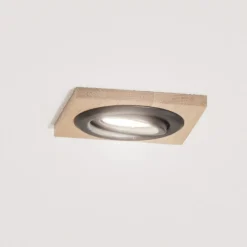 Indbygget loftslampe Tobby, 10 x 10 cm, 3-sæt Egetræ GU10