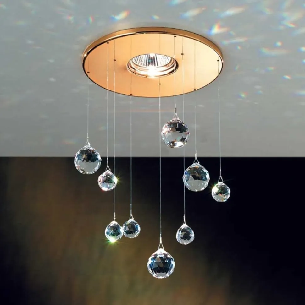 Indbygningslampe Feng Shui, Swarovski, guld