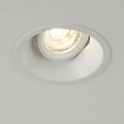 Indbygningslampe Slim Trim, hvid, Ø 9,4 cm, IP20, aluminium, GU10