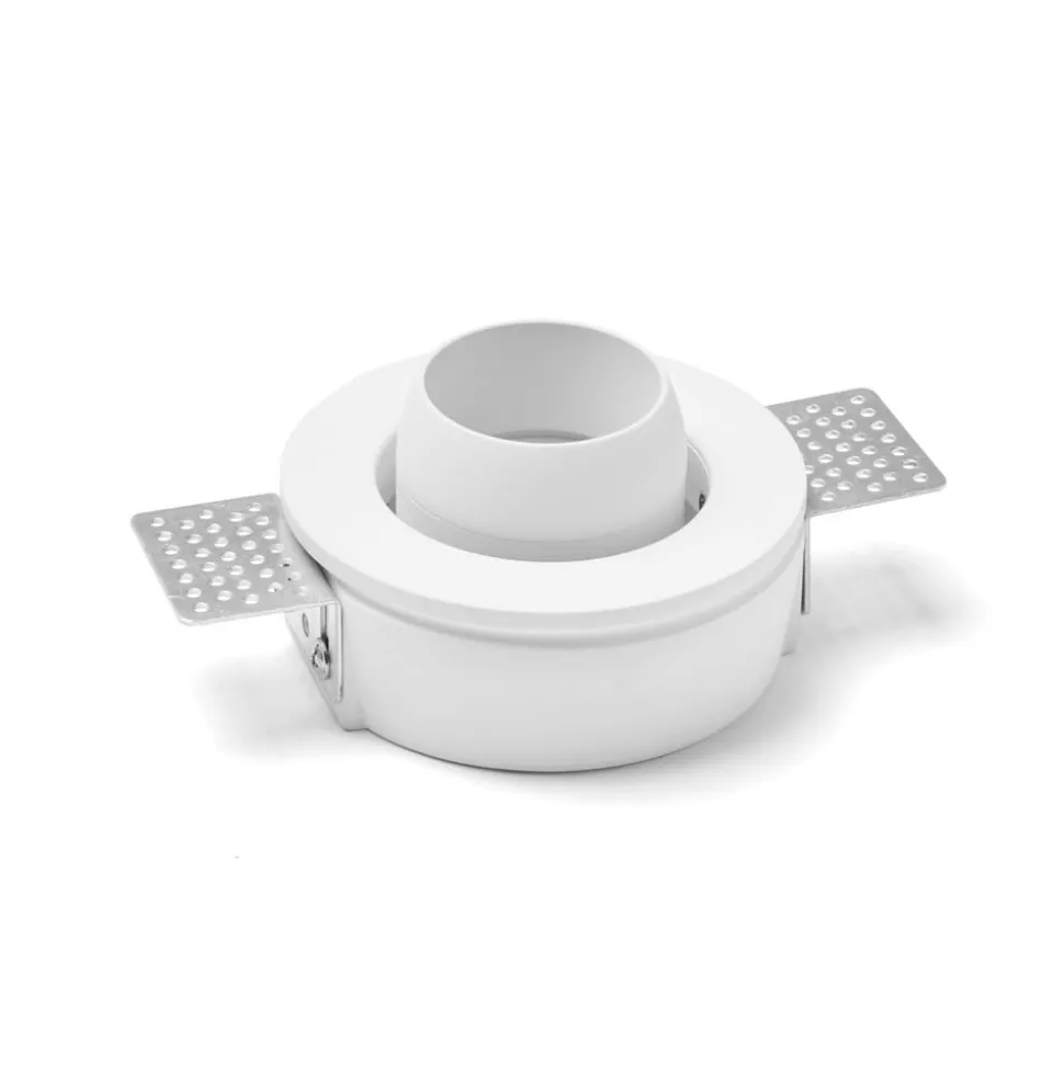 Indbygningsspot Lelanto, hvid, gips, Ø 10 cm, GU10