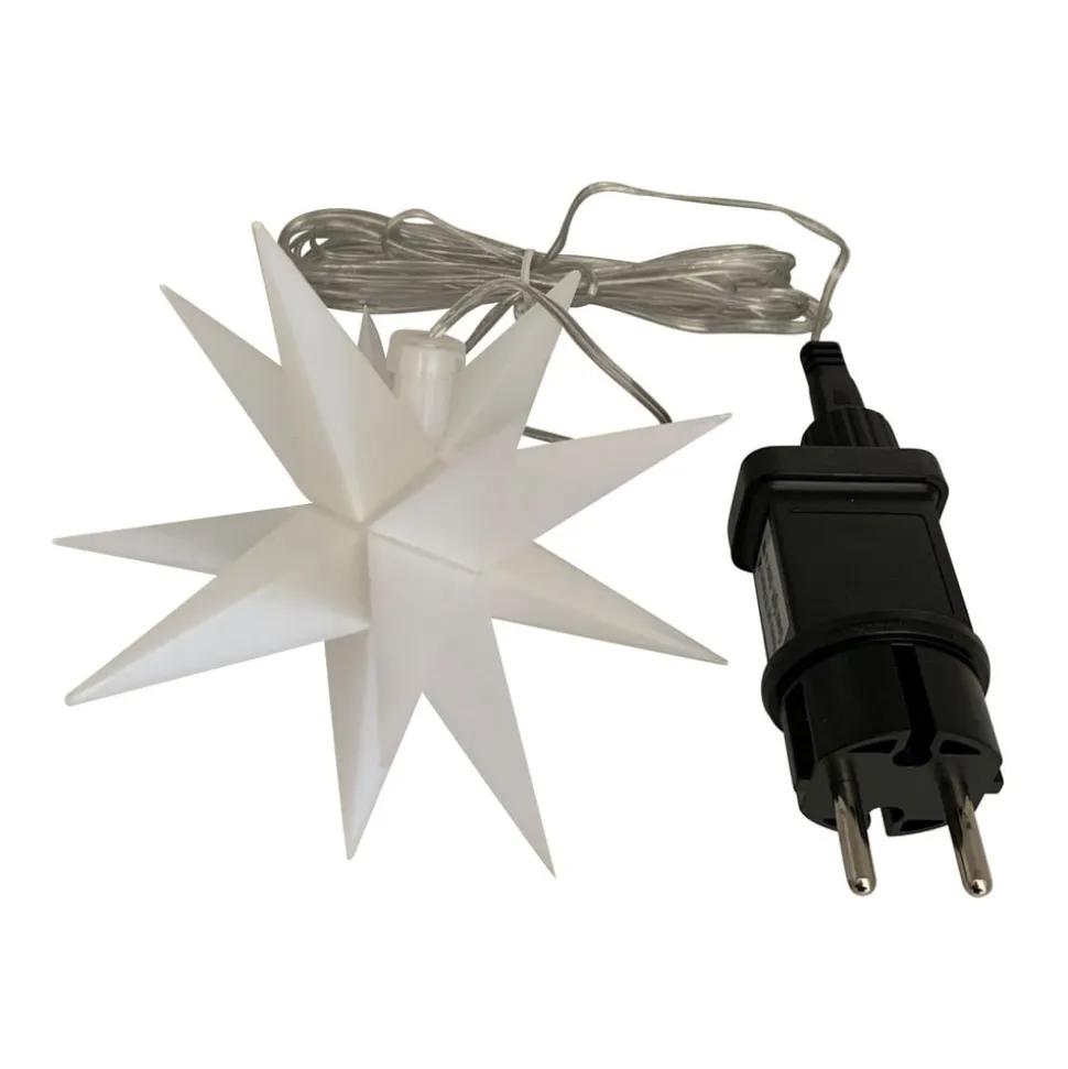 Indendørs LED-stjerne, 18 takker, Ø 12 cm, hvid