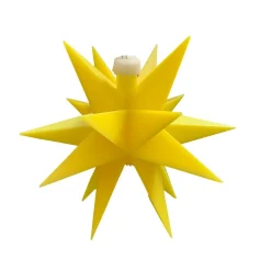 Indendørs LED-stjerne, 18 takker, Ø 12 cm, gul