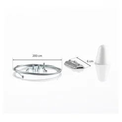 Ivela LKM rebophæng 200 cm, plade 6 cm, hvid