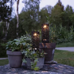 Izola LED-solcellelampe, jordspyd sæt med 2
