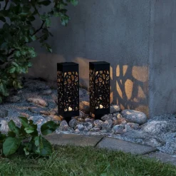 Izola LED-solcellelampe, jordspyd sæt med 2