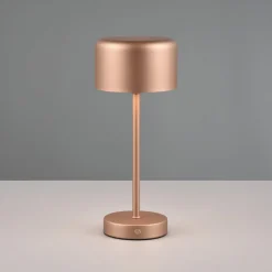 Jeff LED genopladelig bordlampe, kaffe, højde 30 cm, metal