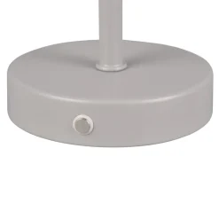 Jeff LED genopladelig bordlampe, grå, højde 30 cm, metal