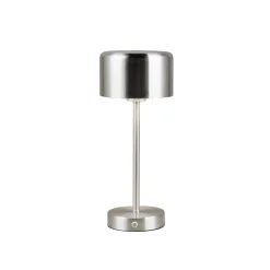 Jeff LED-bordlampe, nikkelfarvet, højde 30 cm, metal