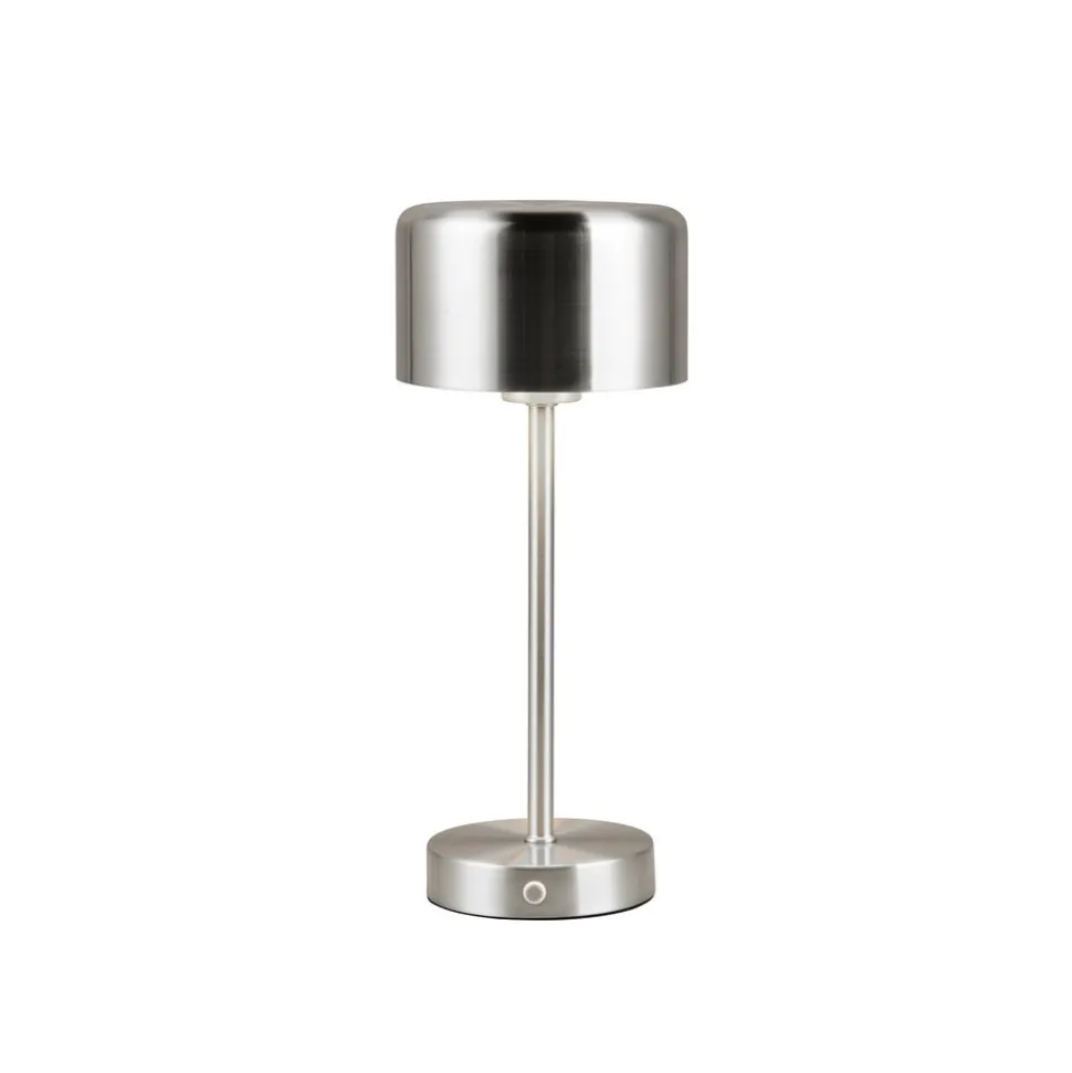 Jeff LED-bordlampe, nikkelfarvet, højde 30 cm, metal