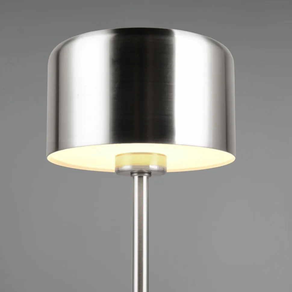 Jeff LED-bordlampe, nikkelfarvet, højde 30 cm, metal