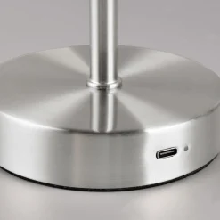 Jeff LED-bordlampe, nikkelfarvet, højde 30 cm, metal