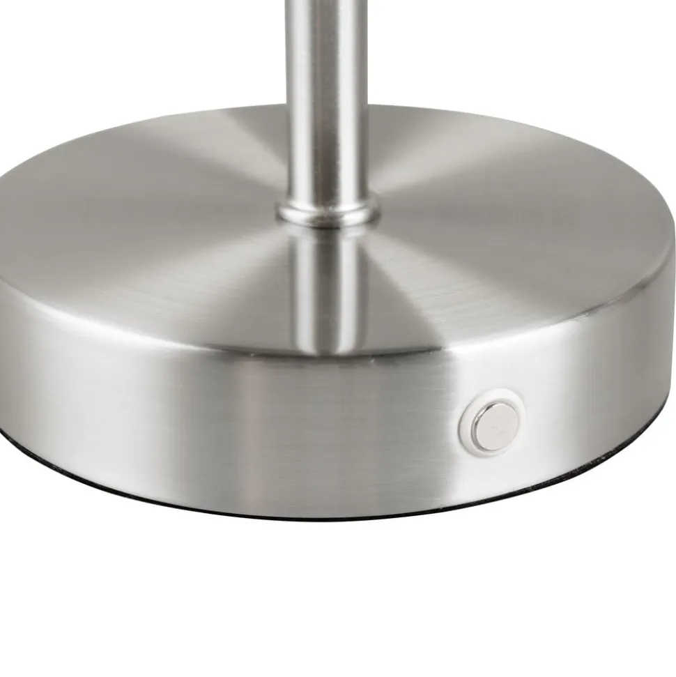 Jeff LED-bordlampe, nikkelfarvet, højde 30 cm, metal