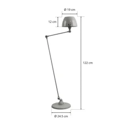 Jieldé Aicler AIC833 gulvlampe 80+30 cm, grå