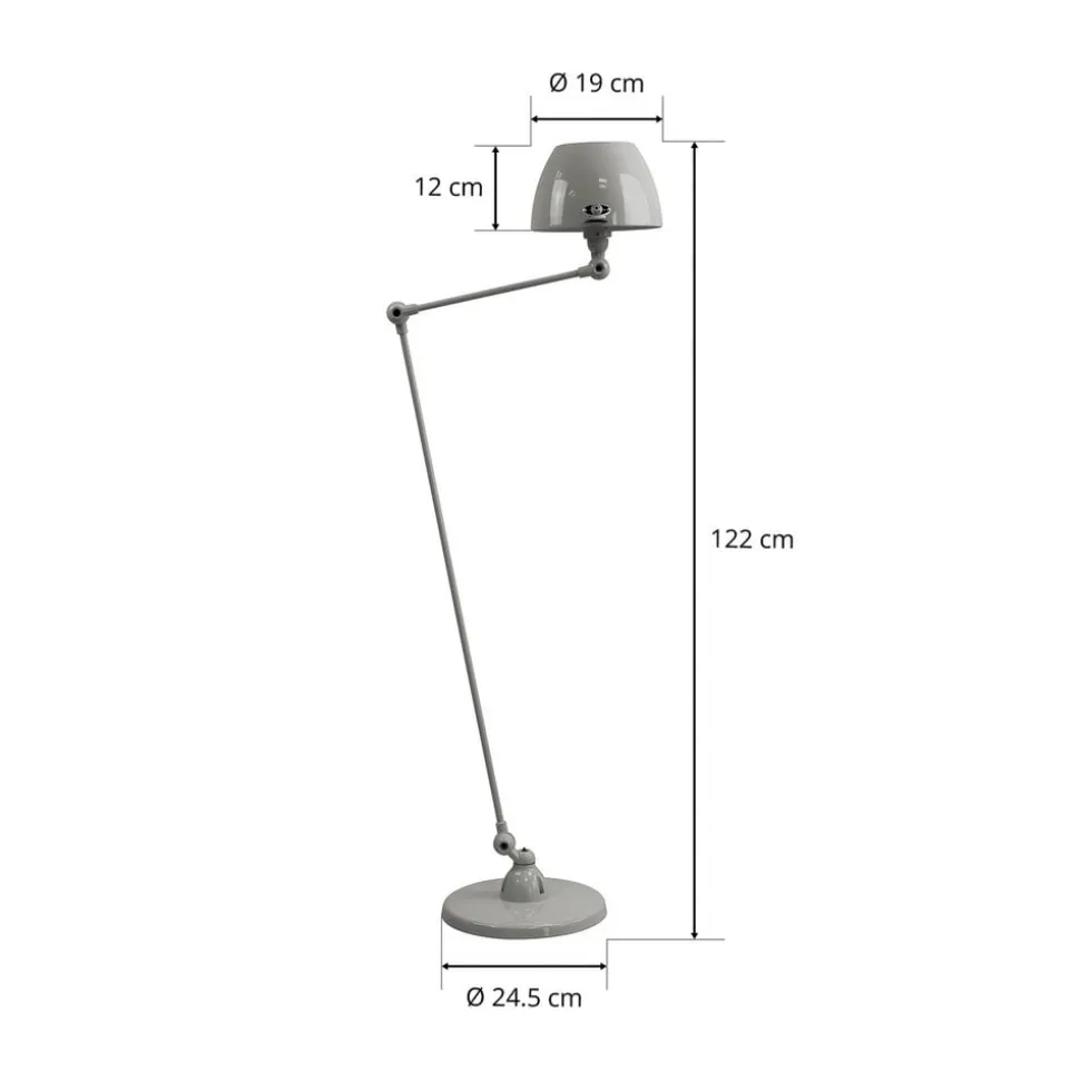 Jieldé Aicler AIC833 gulvlampe 80+30 cm, grå