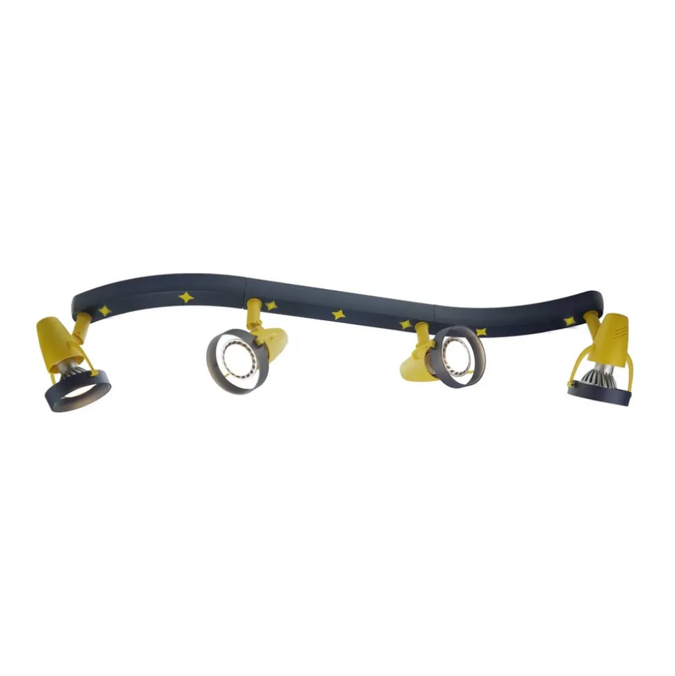 Joan loftspot, blå-gul, 70 cm, plast, 4 x GU10