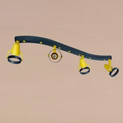Joan loftspot, blå-gul, 70 cm, plast, 4 x GU10