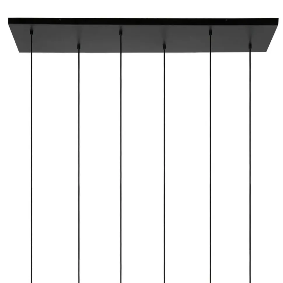 Joanet hængelampe, røget grå/sort, glas, 132 cm lang