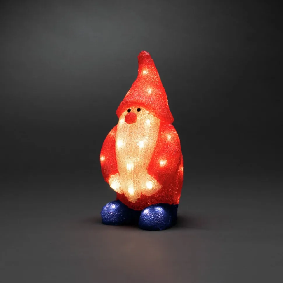 Julemand LED-dekorationsfigur rød IP44 højde 36 cm