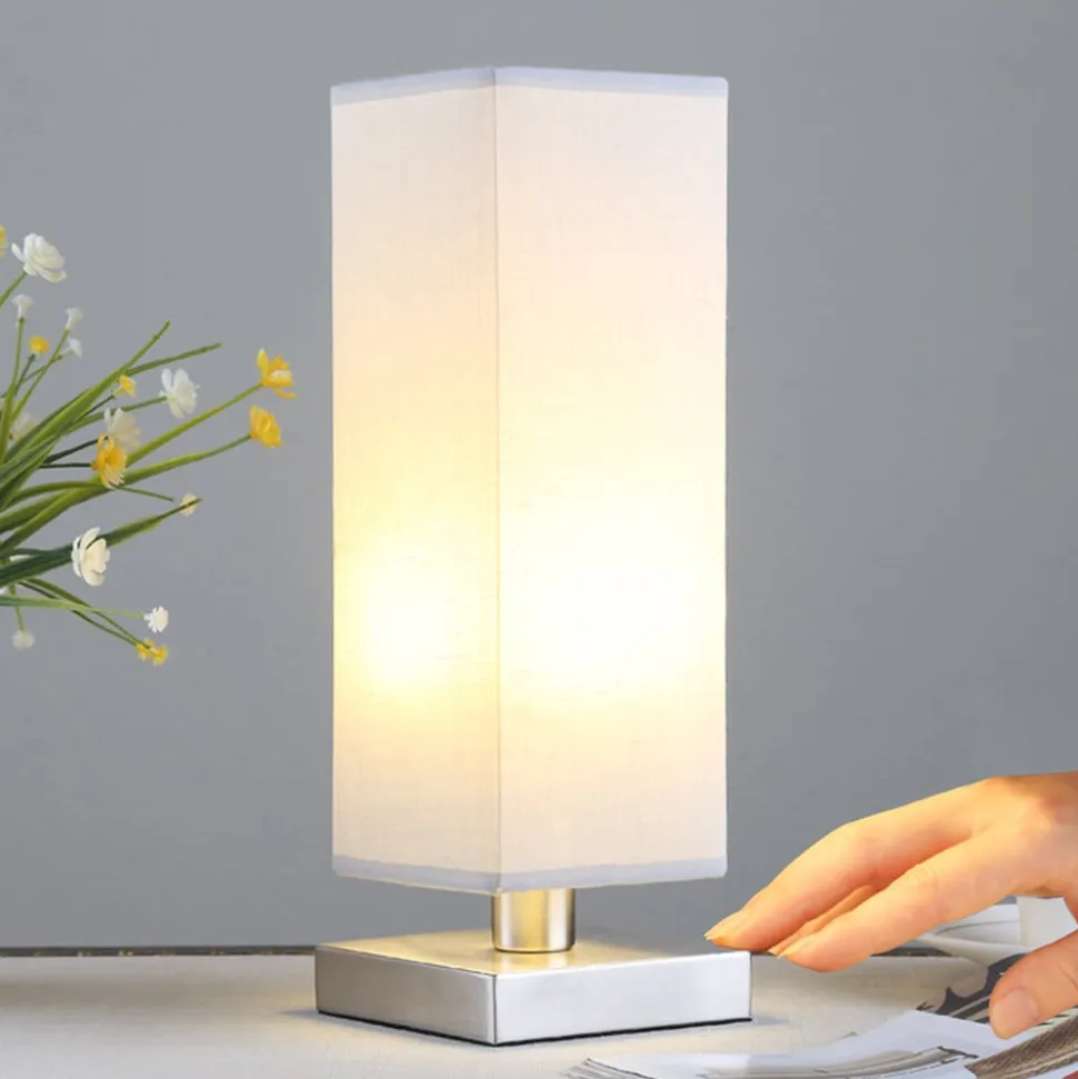 Julina - tekstil-natbordslampe i grå