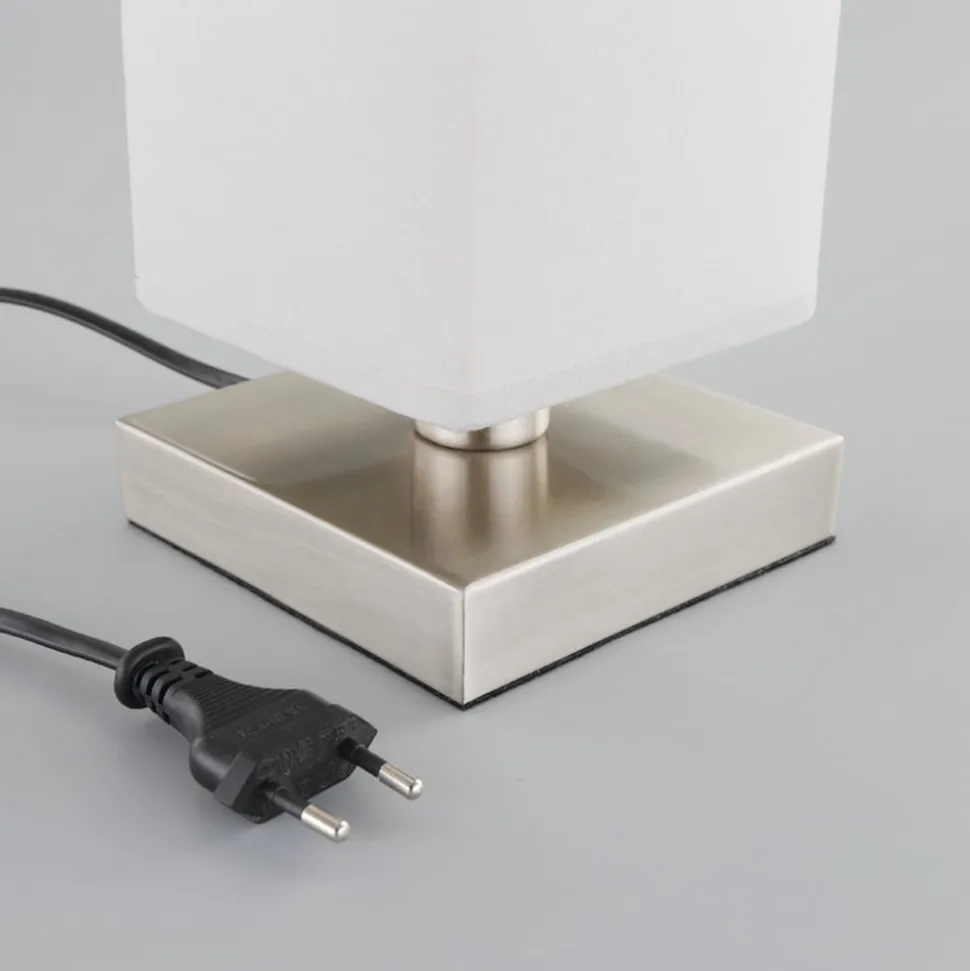 Julina - tekstil-natbordslampe i grå