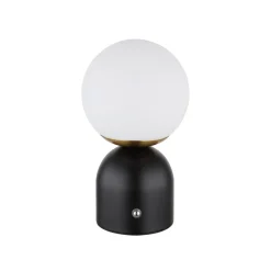 Julsy LED genopladelig bordlampe, sort, højde 21 cm, metal, CCT