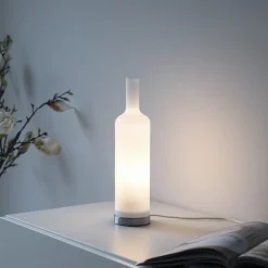 JUST LIGHT. bordlampe Bottle, opal hvid, glas, E14