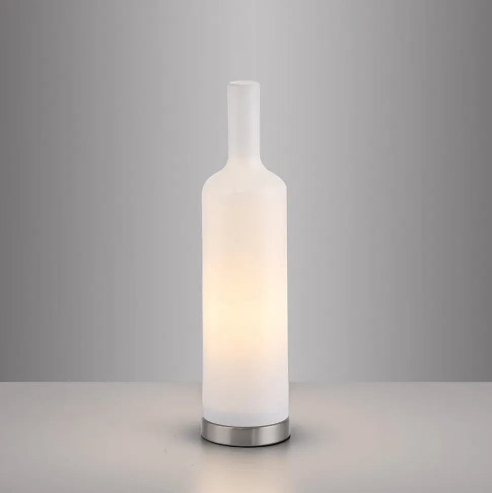 JUST LIGHT. bordlampe Bottle, opal hvid, glas, E14