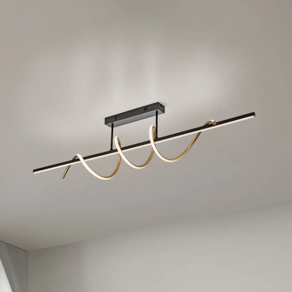 JUST LIGHT. Emanda loftlampe, jern, sort-messing
