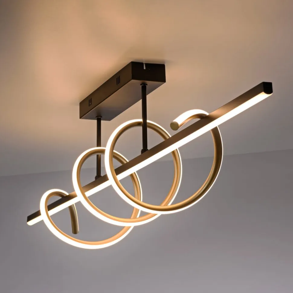 JUST LIGHT. Emanda loftlampe, jern, sort-messing