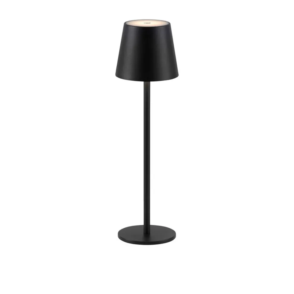 JUST LIGHT. Euria LED-bordlampe, sort, jern IP54