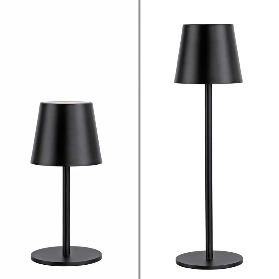 JUST LIGHT. Euria LED-bordlampe, sort, jern IP54