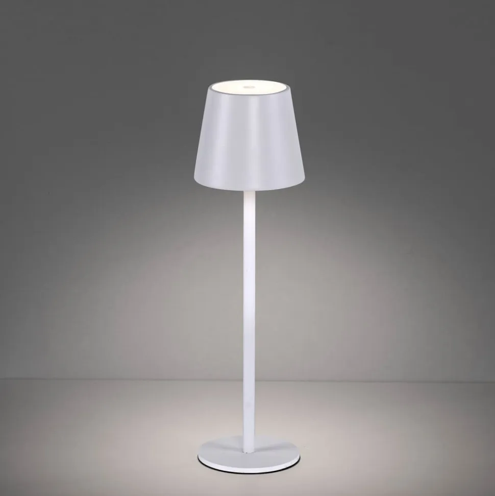 JUST LIGHT. Euria LED-bordlampe, hvid, jern, IP54