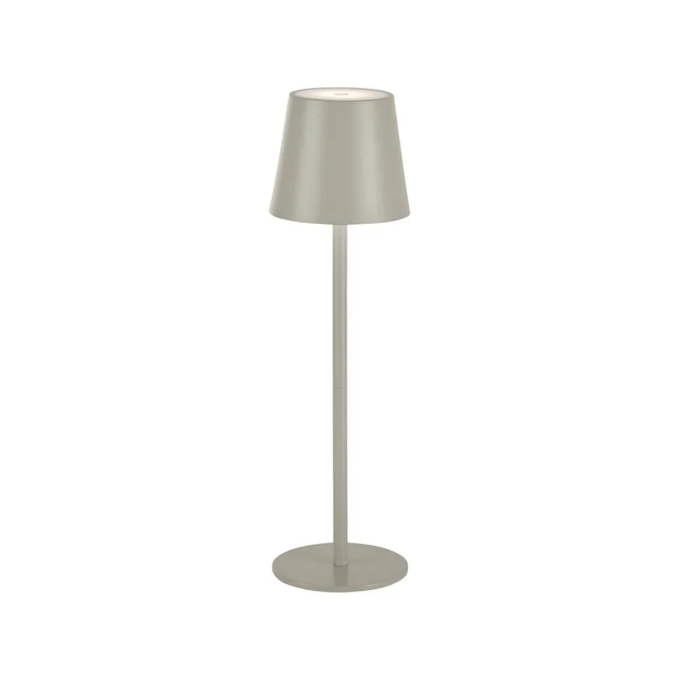 JUST LIGHT. Euria LED-bordlampe, grå-beige jern IP54