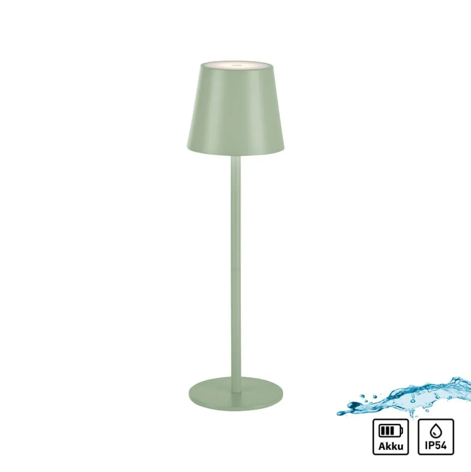 JUST LIGHT. Euria LED-bordlampe, grøn, jern, IP54