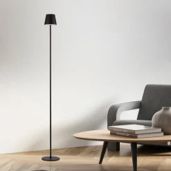 JUST LIGHT. Euria LED-gulvlampe, sort, jern, IP54