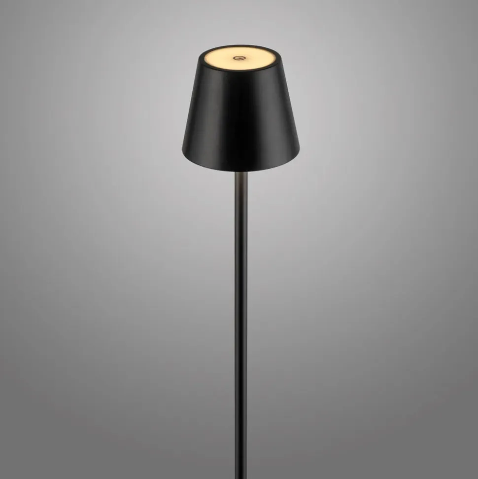 JUST LIGHT. Euria LED-gulvlampe, sort, jern, IP54