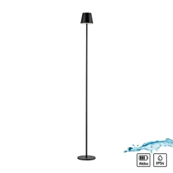 JUST LIGHT. Euria LED-gulvlampe, sort, jern, IP54