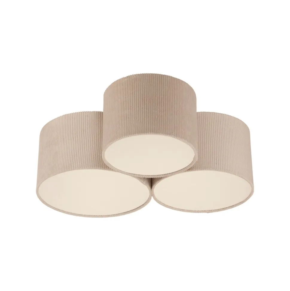 JUST LIGHT. Grøn Duro loftlampe, tekstil, 3 lyskilder