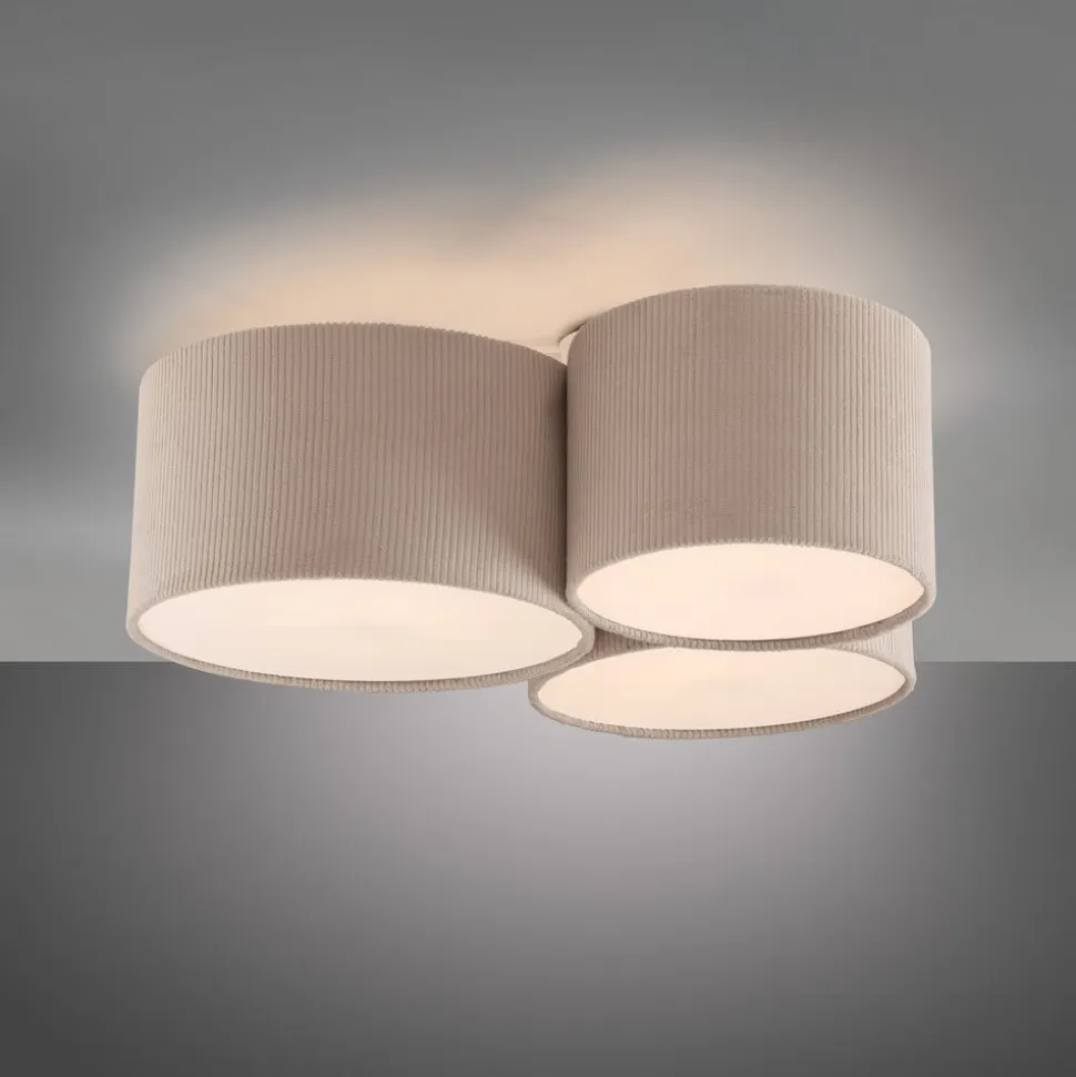 JUST LIGHT. Grøn Duro loftlampe, tekstil, 3 lyskilder